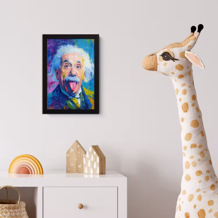 Poster met lijst - Oude man - Expressief - Kleurrijk — 5
