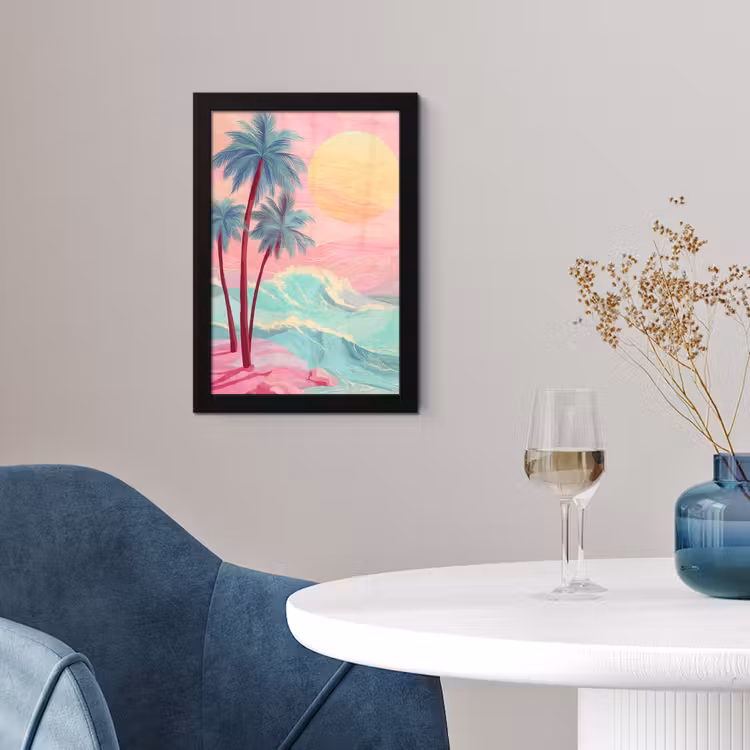 Poster met lijst - Palmbomen - Golven - Zee — 2
