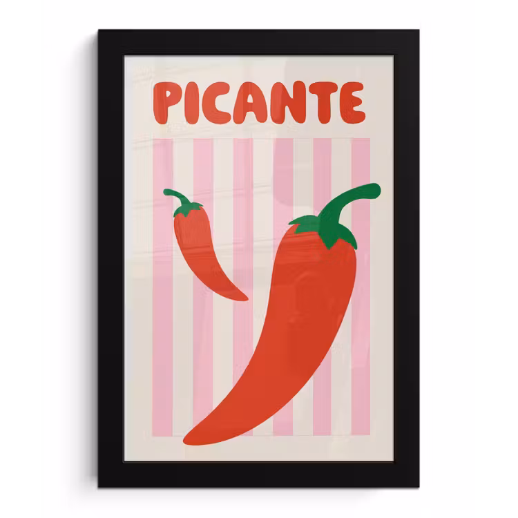 Poster met lijst - Pittig - Pepers - Rood — 1
