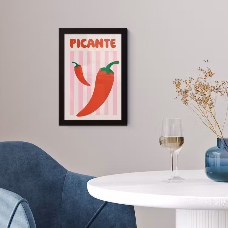 Poster met lijst - Pittig - Pepers - Rood — 2