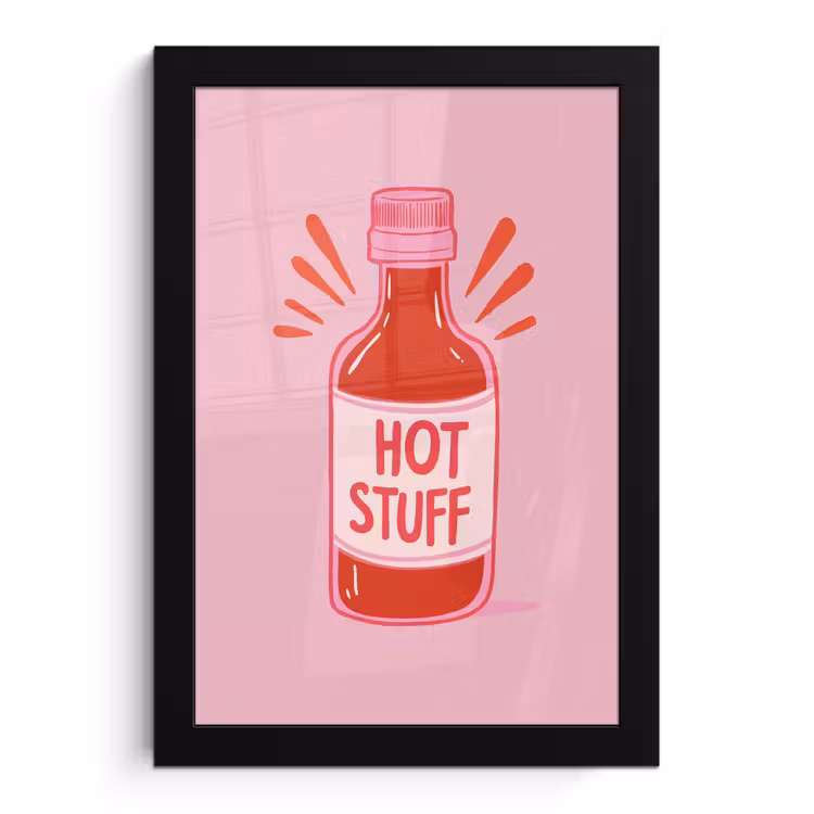 Poster met lijst - Pittig - Rood - Saus - Grafisch — 1