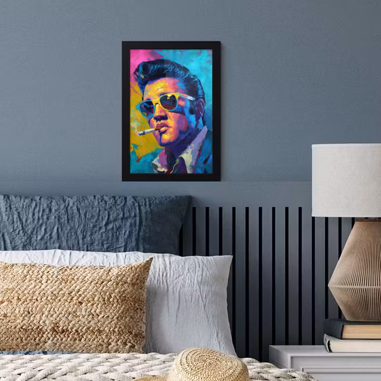 Poster met lijst - Portret - Sigaret - Kleurrijk - Bril — 4