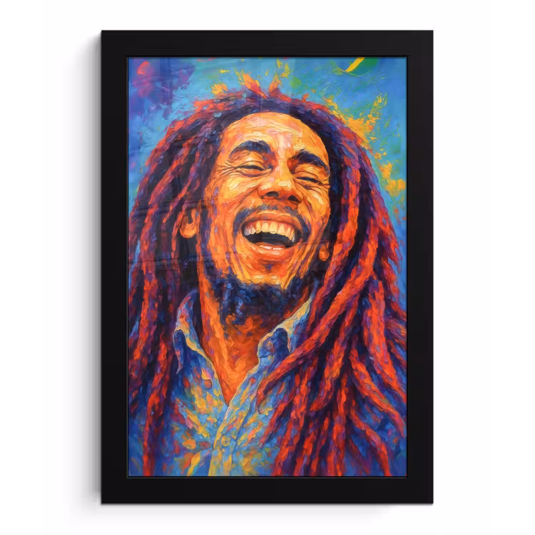 Poster met lijst - Regenboogkleuren - Man - schilderij — 1
