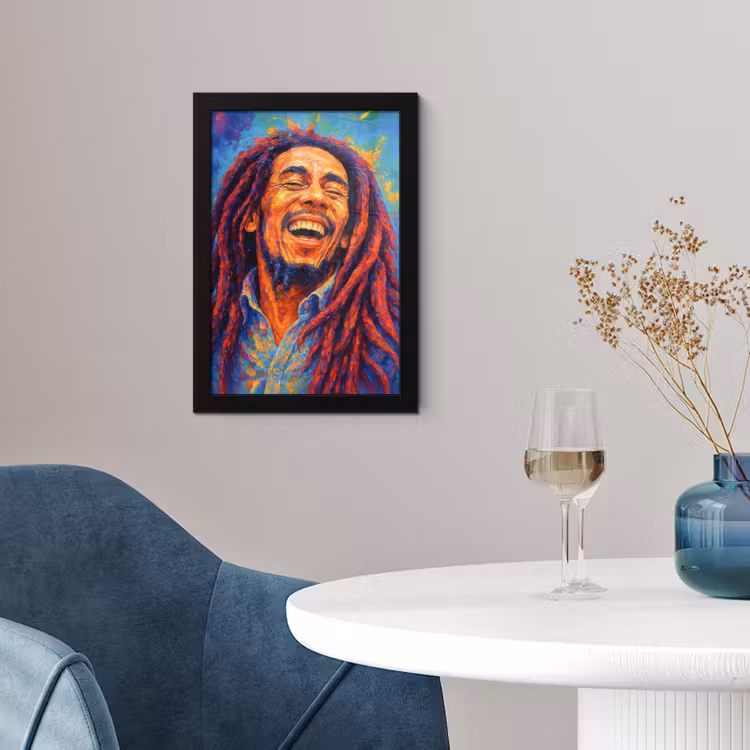 Poster met lijst - Regenboogkleuren - Man - schilderij — 2