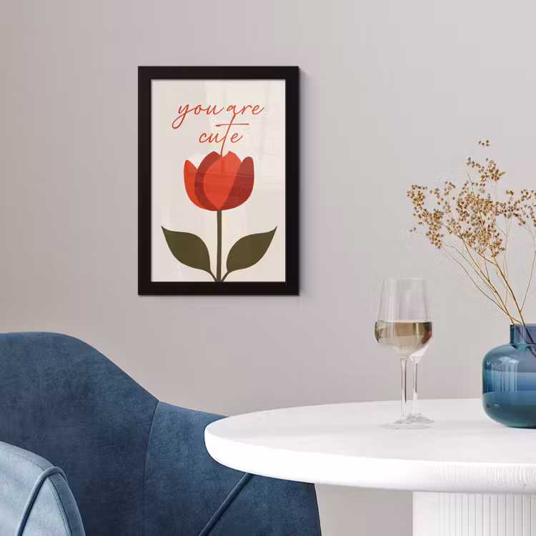 Poster met lijst - Roos - Rood - Bloem - Valentijn — 2