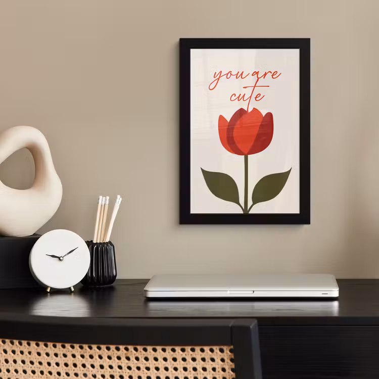 Poster met lijst - Roos - Rood - Bloem - Valentijn — 3