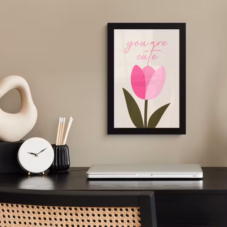 Poster met lijst - Tulp - Roze - Valentijn - Bloem — 3