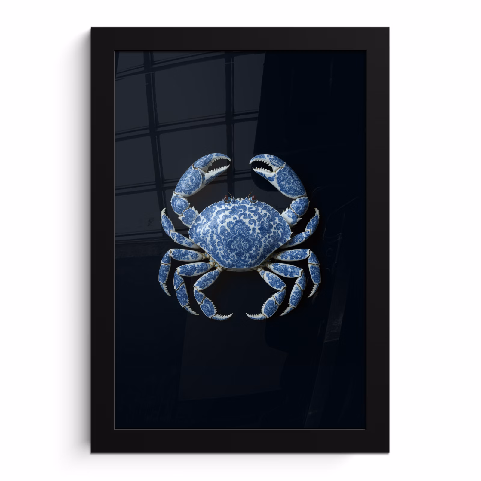 Poster met lijst - Krab - Delfts blauw - Dieren — 1