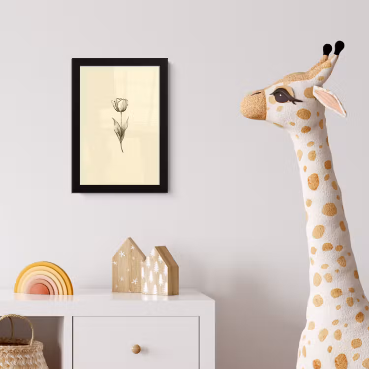 Poster met lijst - Illustratie - Tulp - Zwart — 5
