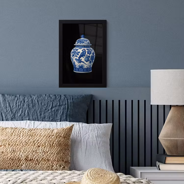Poster met lijst - Pot - Delfts Blauw - Bloemen — 4