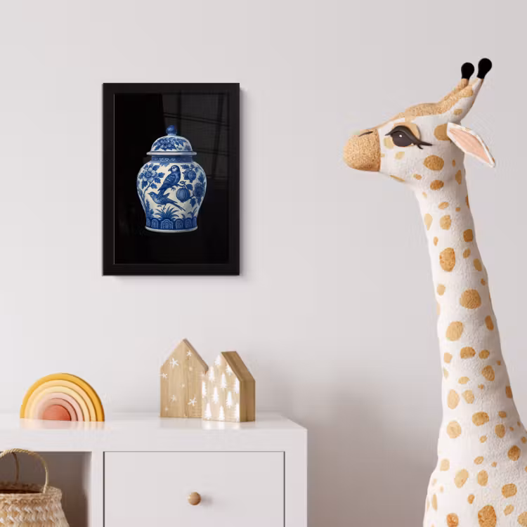 Poster met lijst - Pot - Delfts Blauw - Bloemen — 5