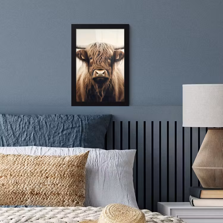 Poster met lijst - Schotse hooglander - Hoorns - Landschap — 4