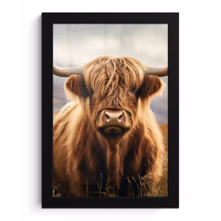 Poster met lijst - Schotse hooglander - Landschap - Dier — 1