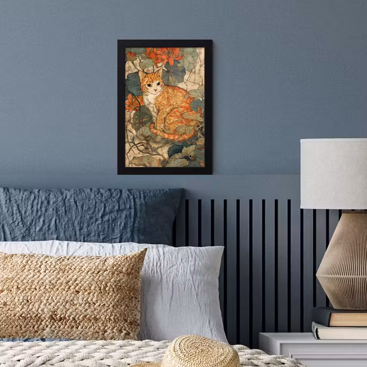 Poster met lijst - Kat - Sierlijk - Bloemen — 4