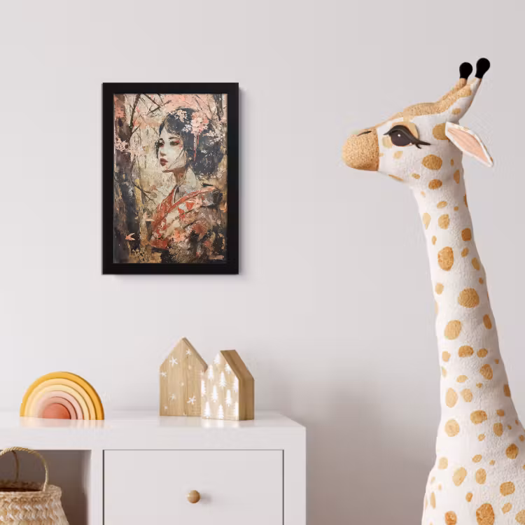 Poster met lijst - Kimono - Vrouw - kersenbomen — 5
