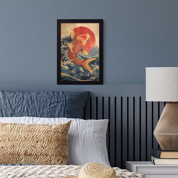 Poster met lijst - Koi - Zee - Golven - Zon — 4