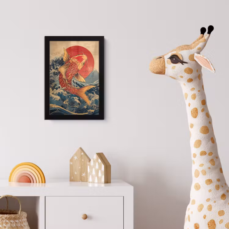 Poster met lijst - Koi - Zee - Golven - Zon — 5