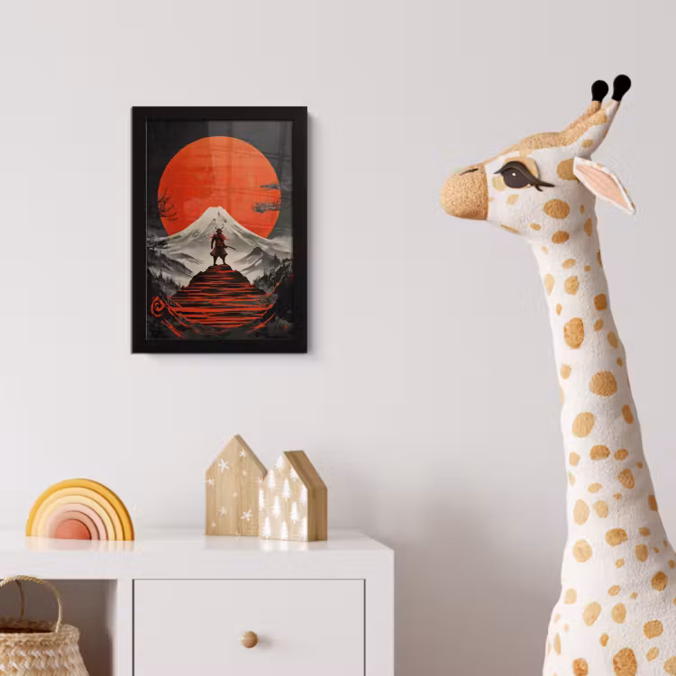 Poster met lijst - Krijger - Rode trappen - Zon - Berg — 5