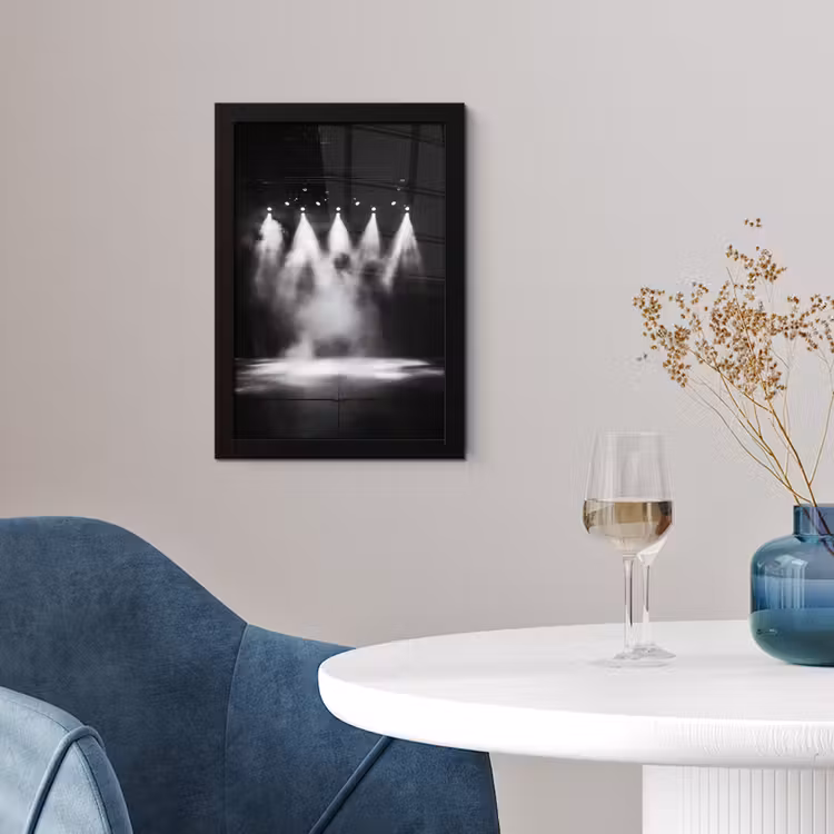 Poster met lijst - Theaterzaal - Mist - Spotlights - Zwart — 2