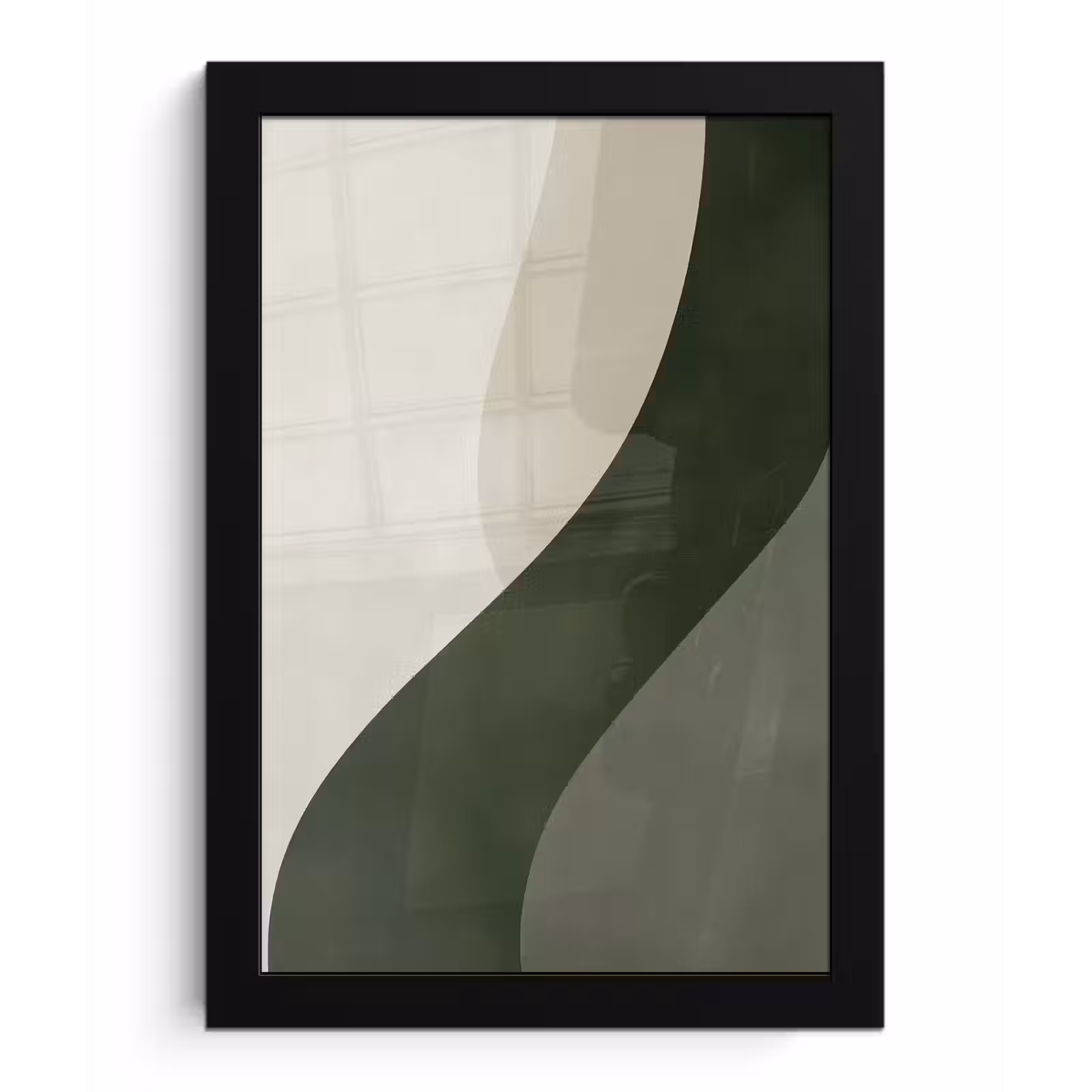 Poster met lijst - Japandi - Groen - Abstract - Modern — 1