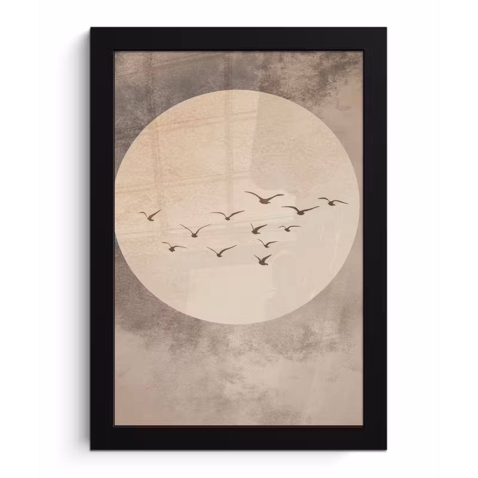 Poster met lijst - Vogel - Beige - Japandi — 1