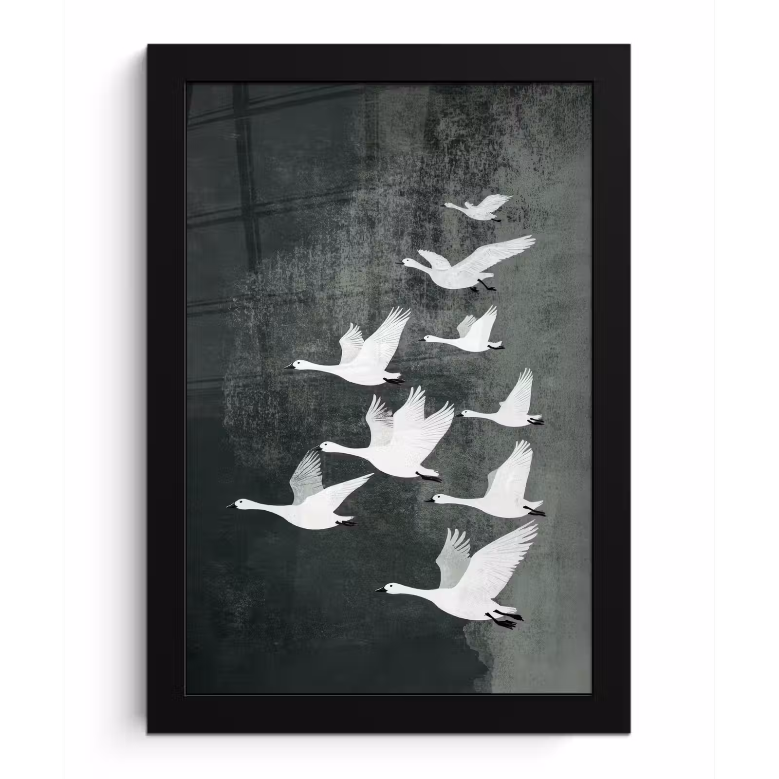 Poster met lijst - Vogel - Japandi - Groen — 1