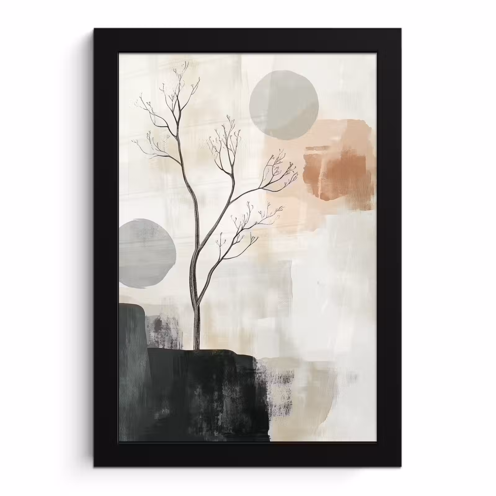 Poster met lijst - Wabi sabi - Beige - Plant — 1