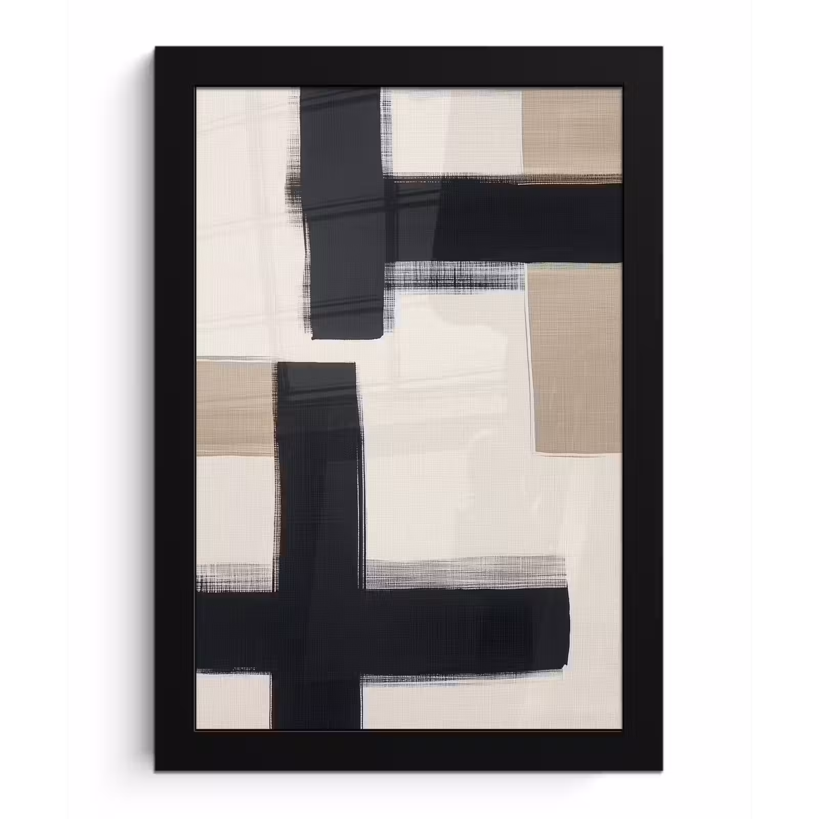 Poster met lijst - Zwart - Abstract - Japandi — 1
