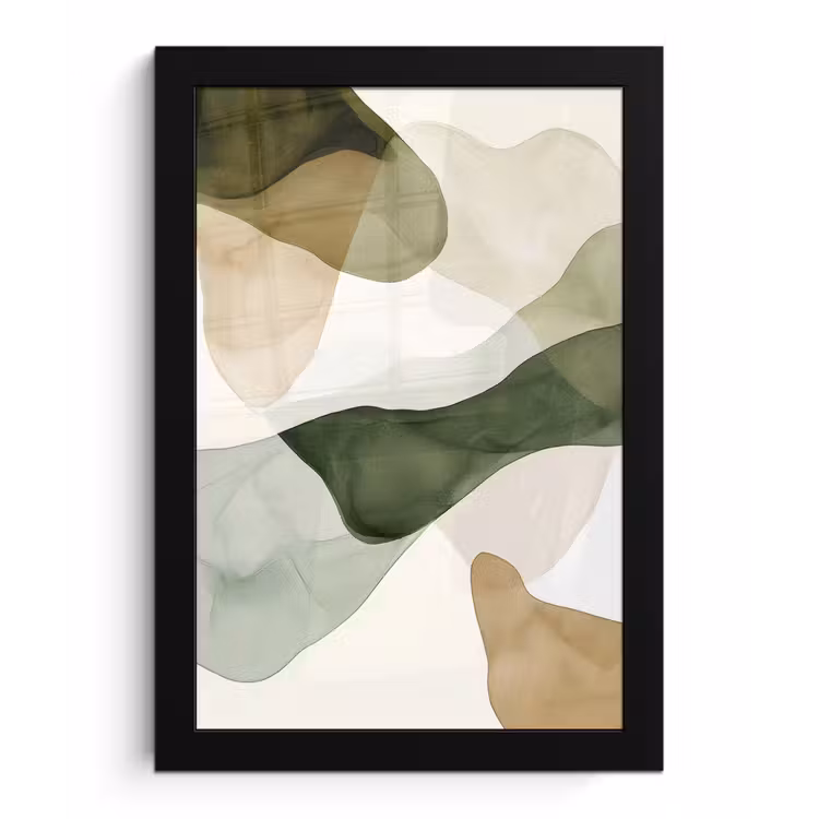 Poster met lijst - Japandi - Abstract - Groen — 1