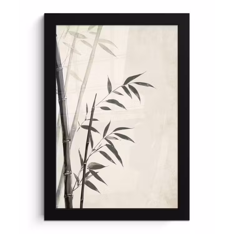Poster met lijst - Japandi - Bamboe - Beige — 1