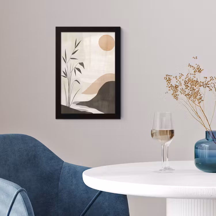 Poster met lijst - Japandi - Landschap - Beige — 2