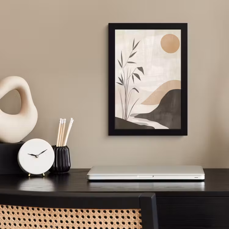 Poster met lijst - Japandi - Landschap - Beige — 3