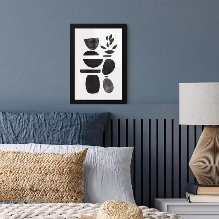 Poster met lijst - Japandi - Zwart - Abstract — 4
