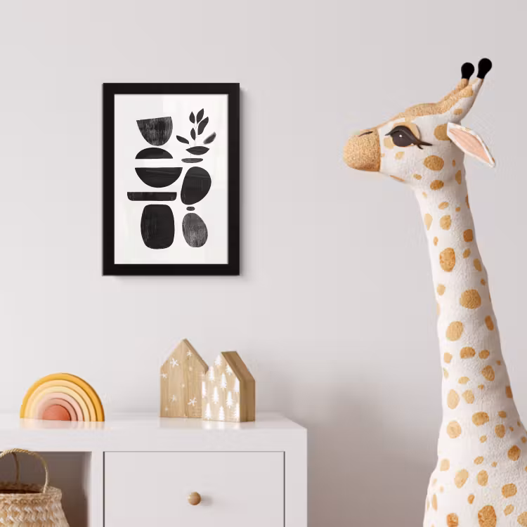 Poster met lijst - Japandi - Zwart - Abstract — 5