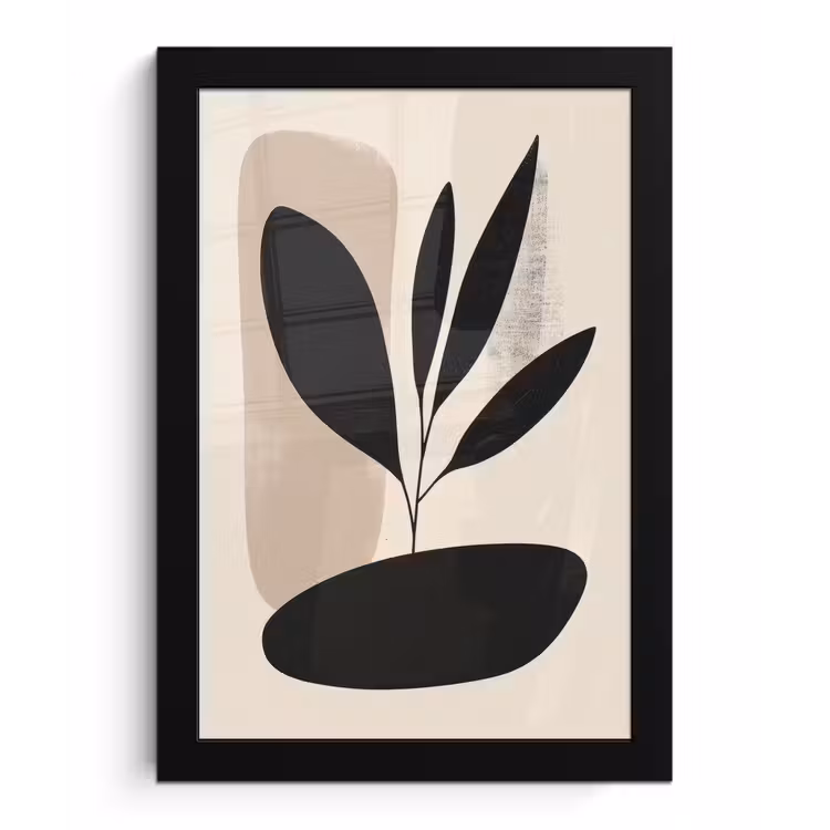 Poster met lijst - Plant - Beige - Japandi — 1