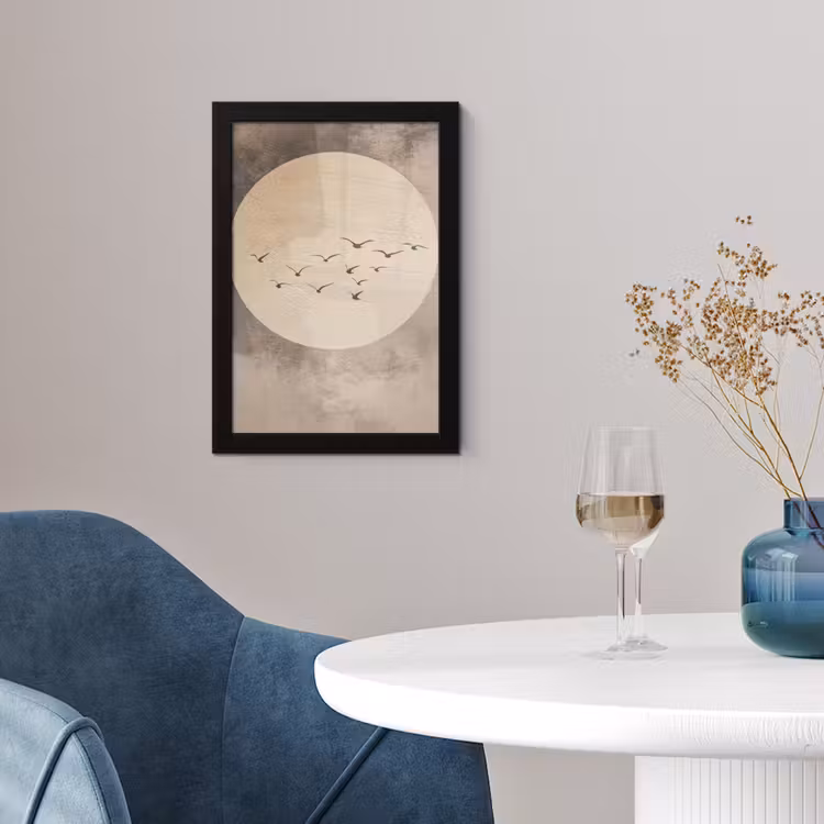 Poster met lijst - Vogel - Beige - Japandi — 2