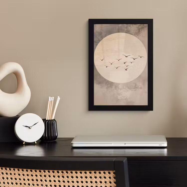Poster met lijst - Vogel - Beige - Japandi — 3