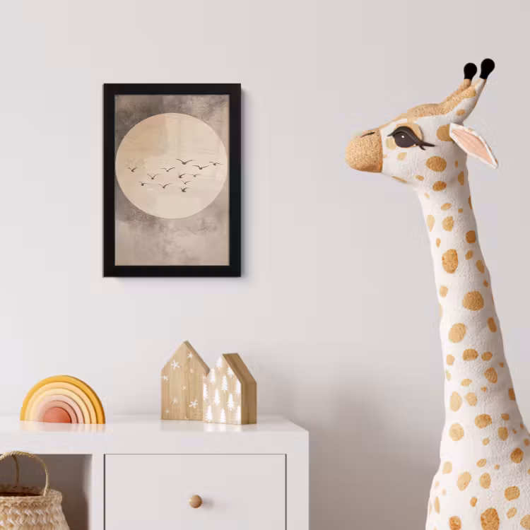 Poster met lijst - Vogel - Beige - Japandi — 5
