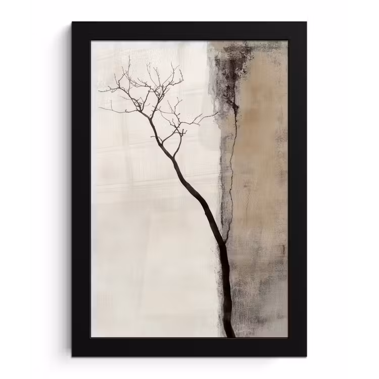 Poster met lijst - Wabi sabi - Plant - Beige — 1