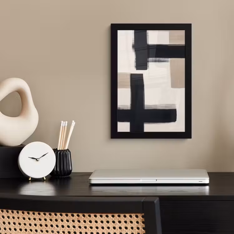 Poster met lijst - Zwart - Abstract - Japandi — 3
