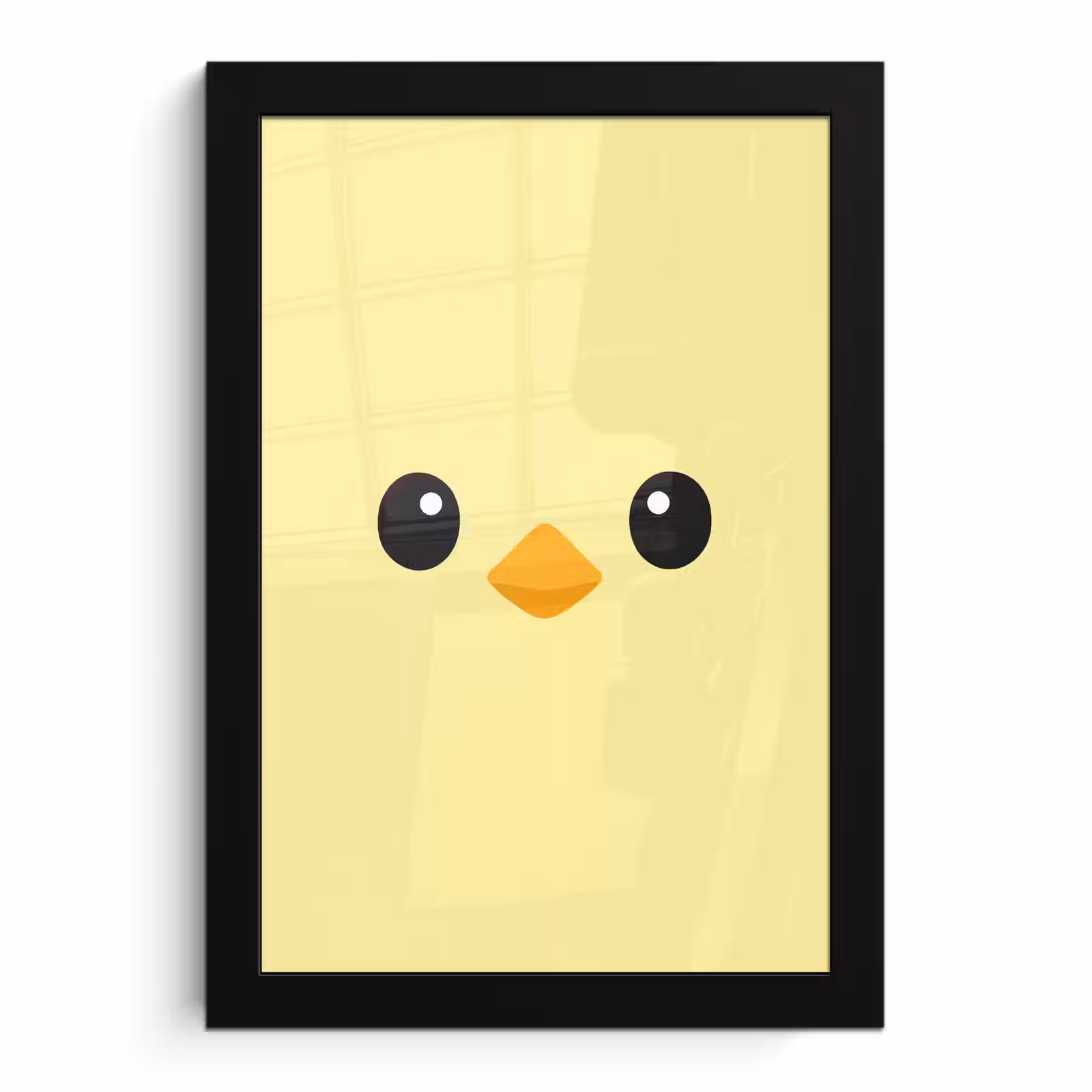Poster met lijst - Kuiken - Vrolijk - Geel - Minimalistisch — 1