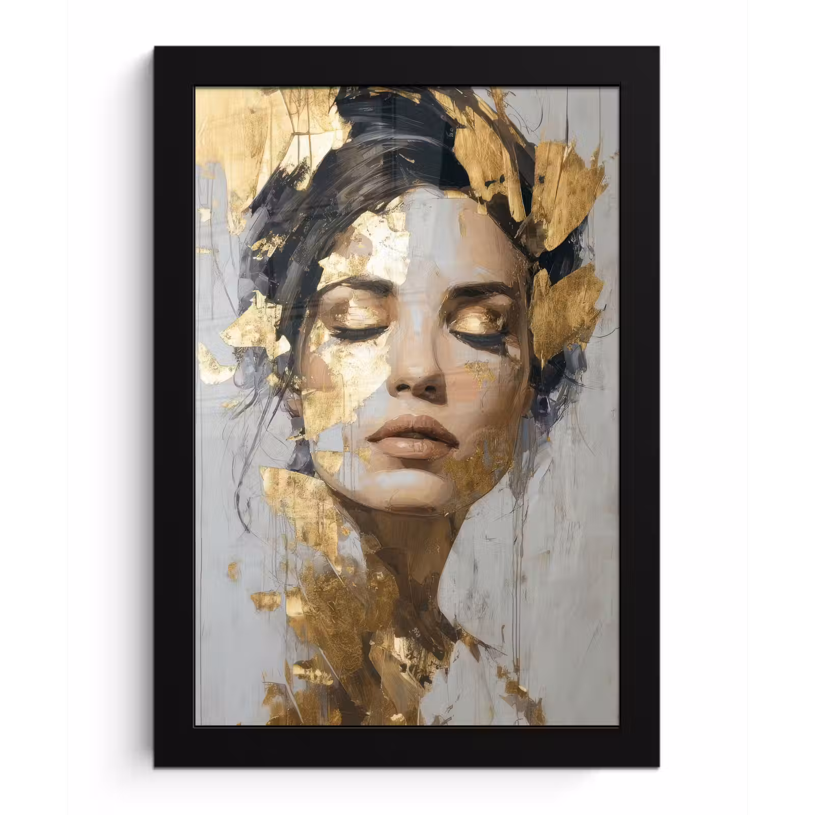 Poster met lijst - Sierlijk - Vrouw - Goud - Ogen — 1