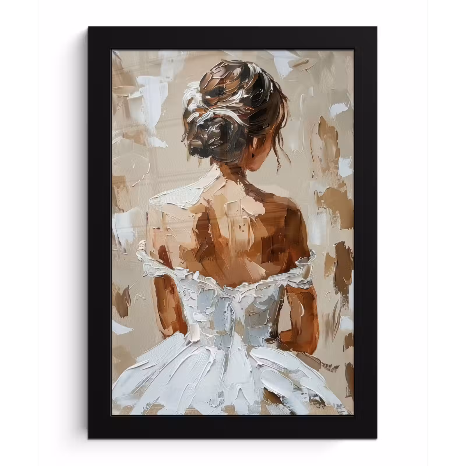 Poster met lijst - Vrouw - Verf - Abstract - Beige - Modern — 1