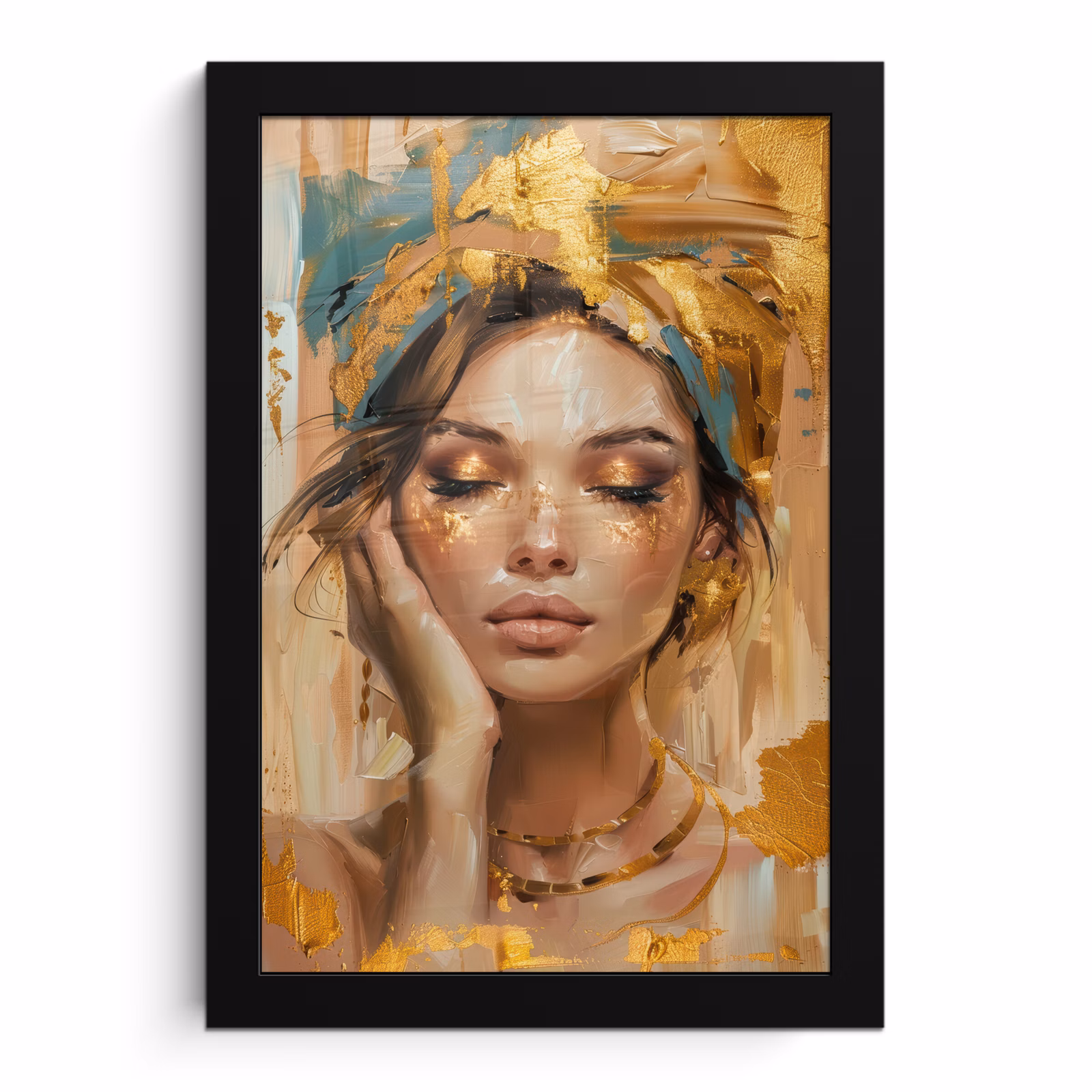 Poster met lijst - Vrouwen - Portret - Luxe - Goud — 1
