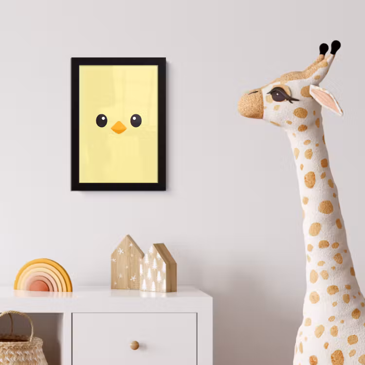 Poster met lijst - Kuiken - Vrolijk - Geel - Minimalistisch — 5