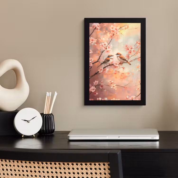 Poster met lijst - Vogels - Romantic - Bloesemtak — 3