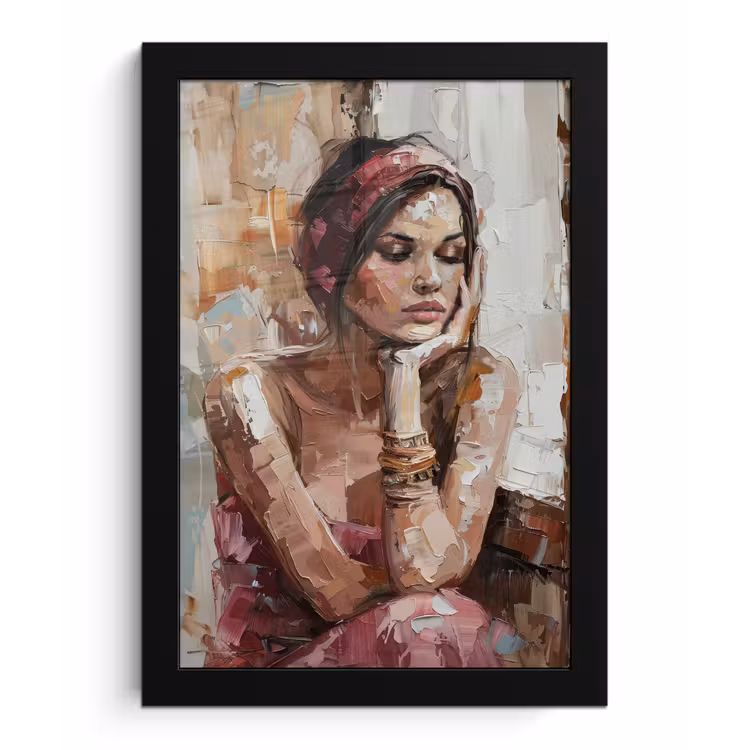 Poster met lijst - Vrouw - Verflook - Portret - Modern — 1