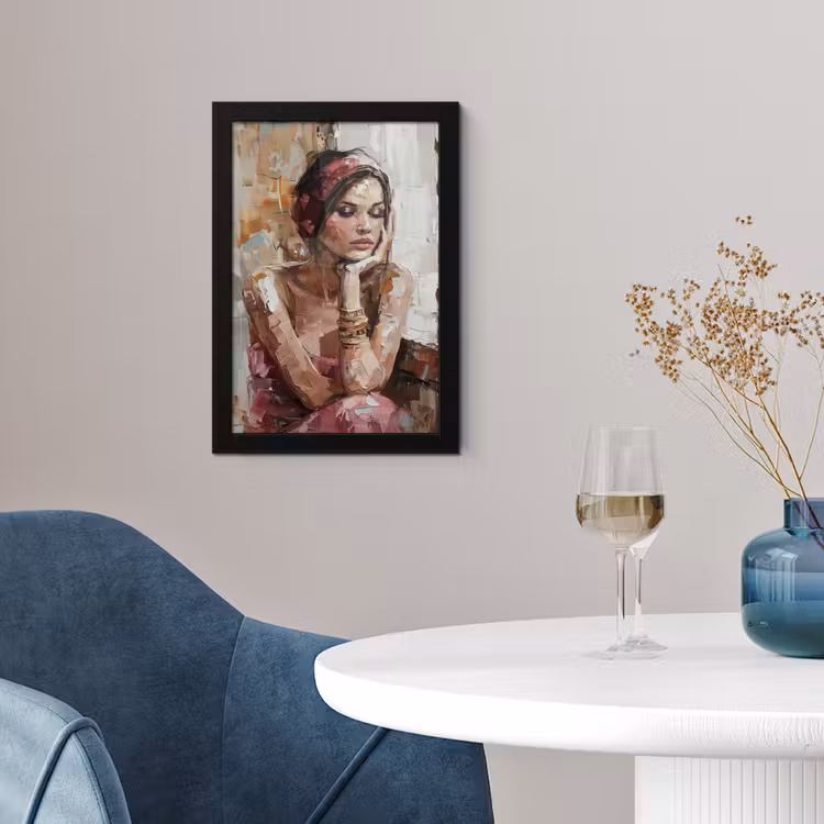 Poster met lijst - Vrouw - Verflook - Portret - Modern — 2