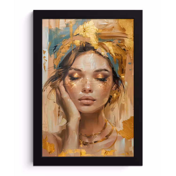 Poster met lijst - Vrouwen - Portret - Luxe - Goud — 1