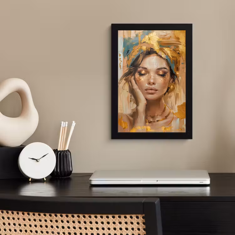 Poster met lijst - Vrouwen - Portret - Luxe - Goud — 3